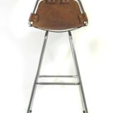 Charlotte Perriand "Les Arcs" vintage saddle leather bar stool – 1960s