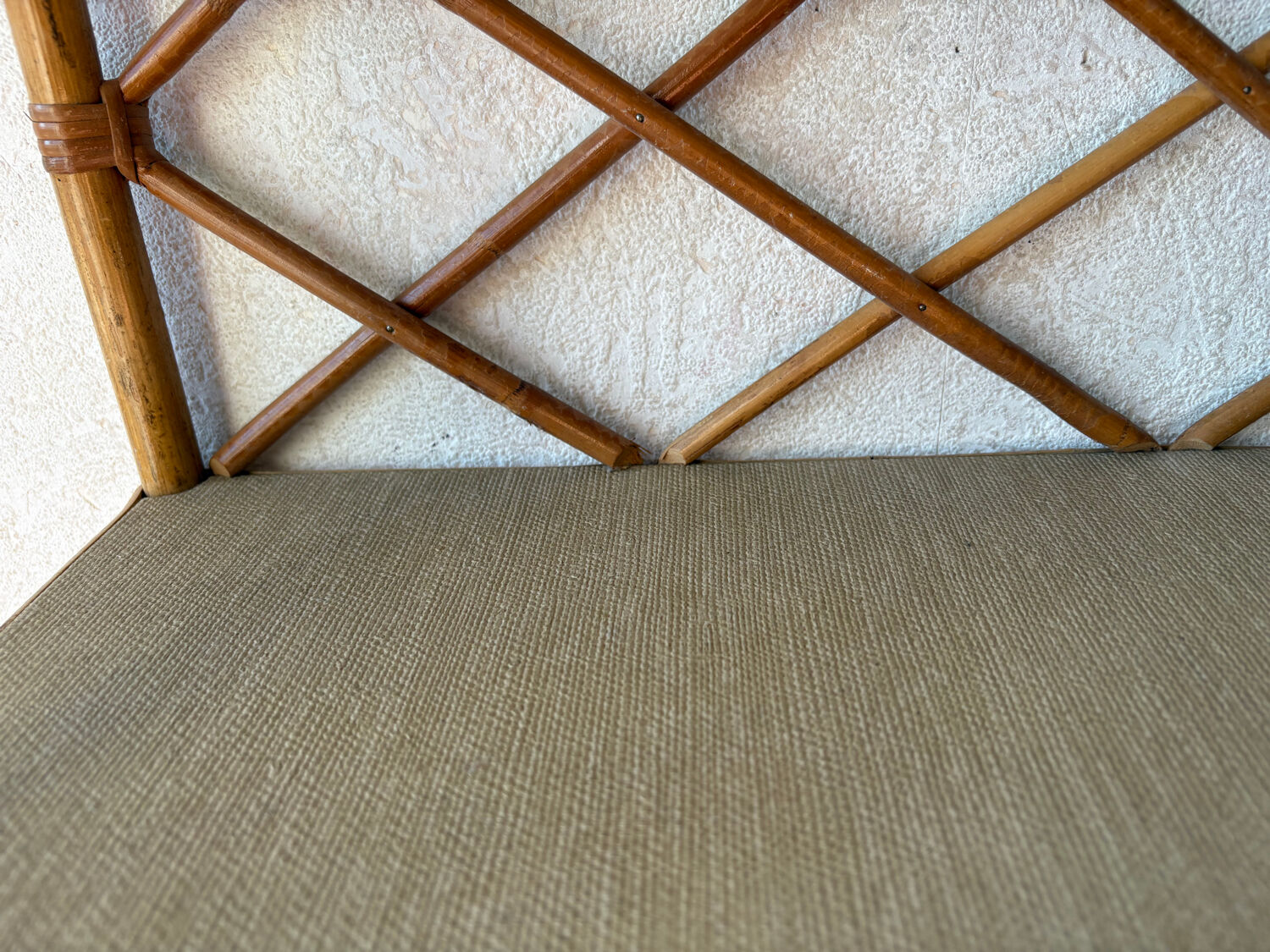 Vintage rattan wall shelf