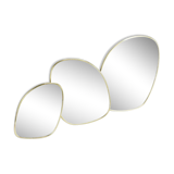 Miroir abstrait en laiton doré