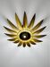 Spanish sunburst flush mount light fixture in gilt iron, Ferro Art, 1960s