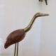 Pair of teak and brass herons from the 70s