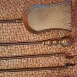 Brass fire kit with pine cones
