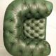 Former chesterfield green leather chair