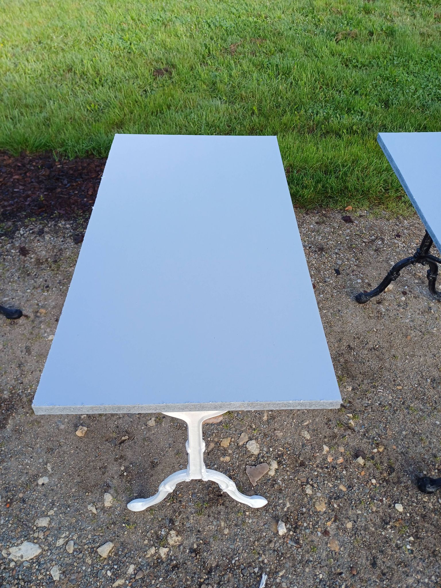 3 Cast Iron and Wood Bistro Tables