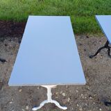 3 Cast Iron and Wood Bistro Tables