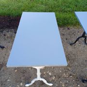 3 Cast Iron and Wood Bistro Tables