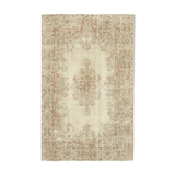 Hand-Knotted Decorative Turkish Beige Rug 189 cm x 291 cm