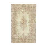 Tapis décoratif beige turc noué à la main 189 cm x 291 cm