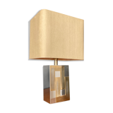 Table lamp Philippe Jean gold and chrome 1970