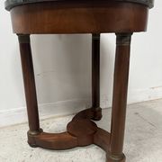 Round Empire-style side table in mahogany and veneer, 20th century