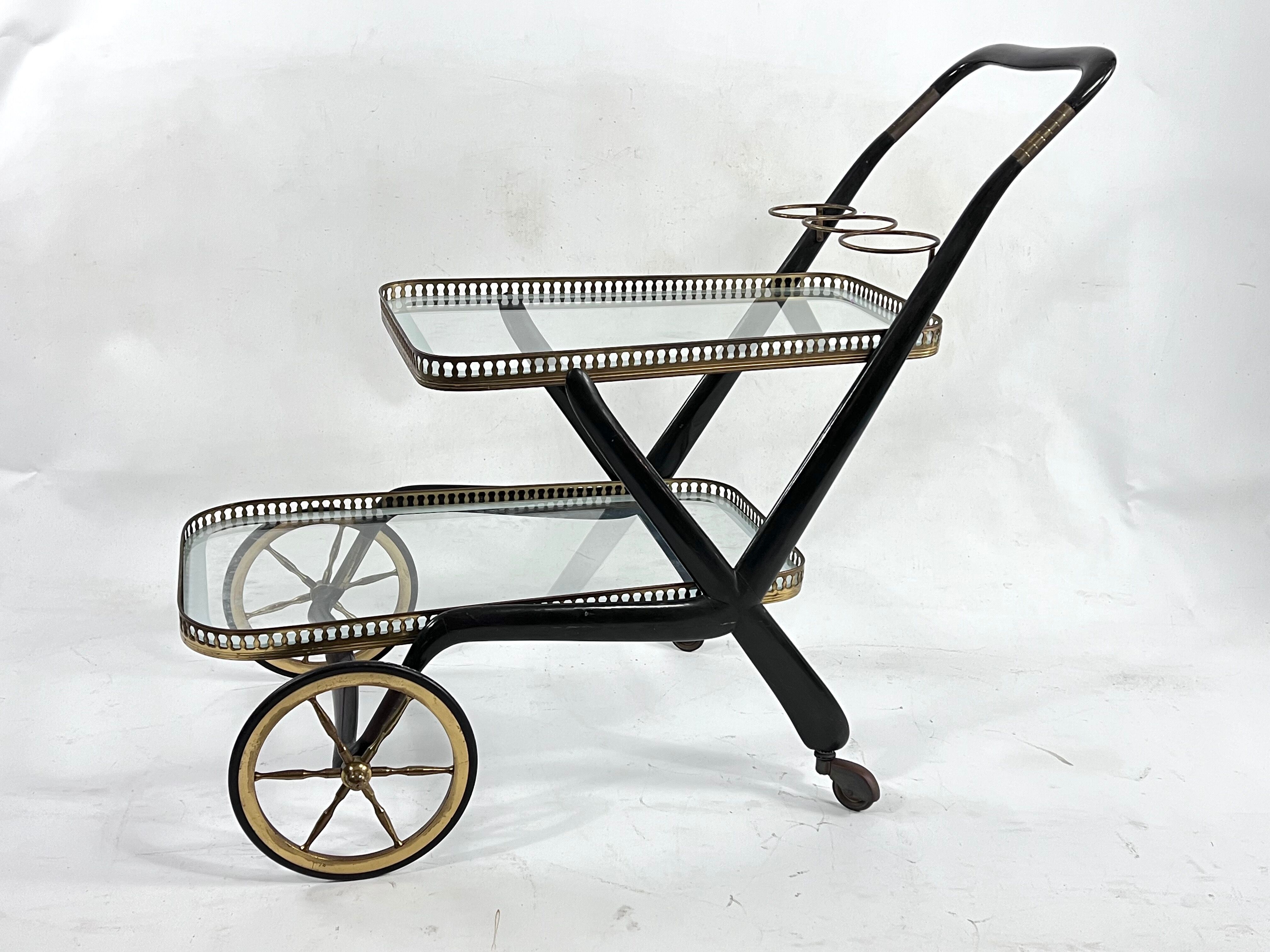 Mid-century serving bar cart, italy 1950s