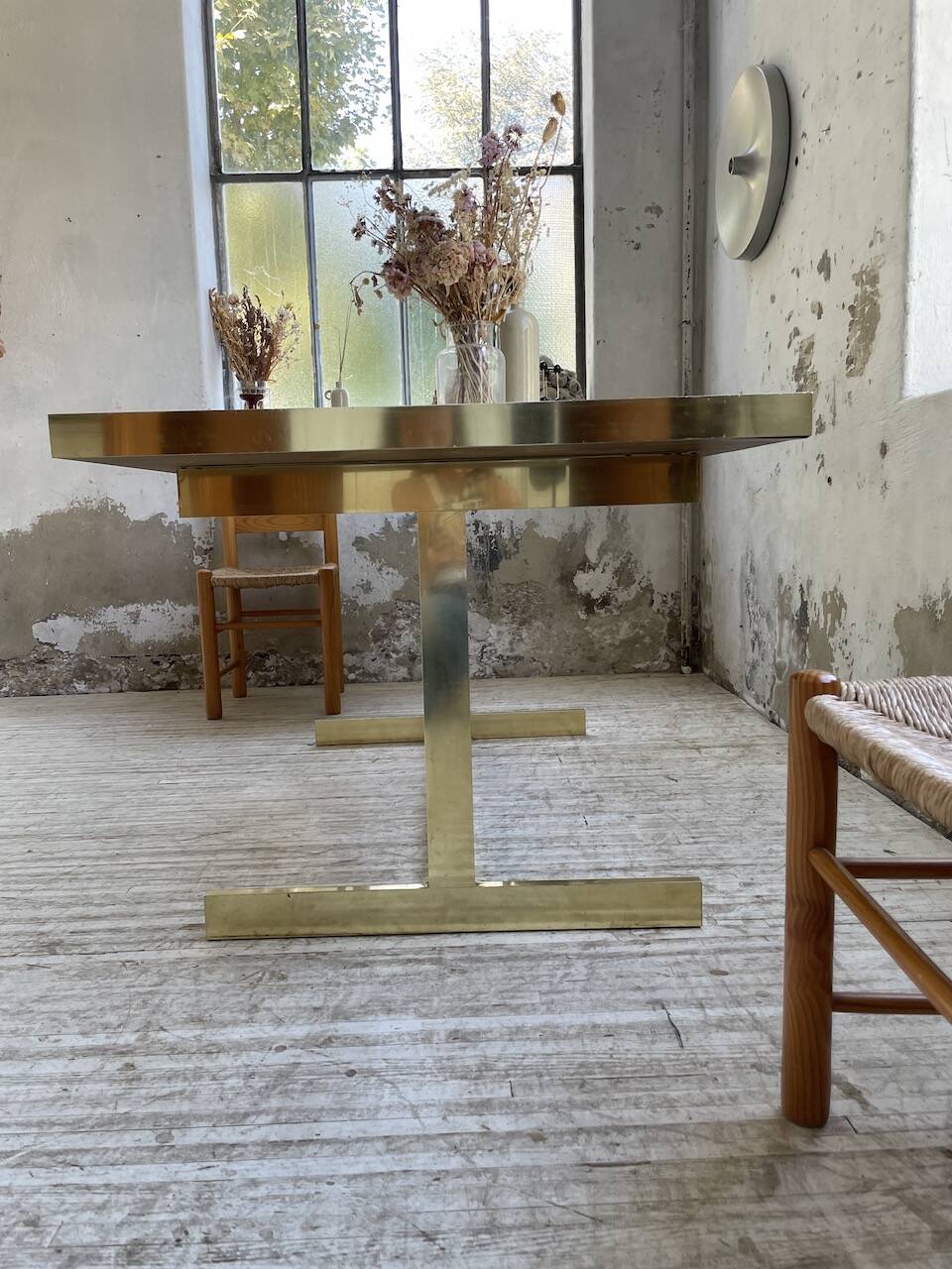 Brass table 1970 Italian lacquer