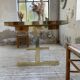 Brass table 1970 Italian lacquer