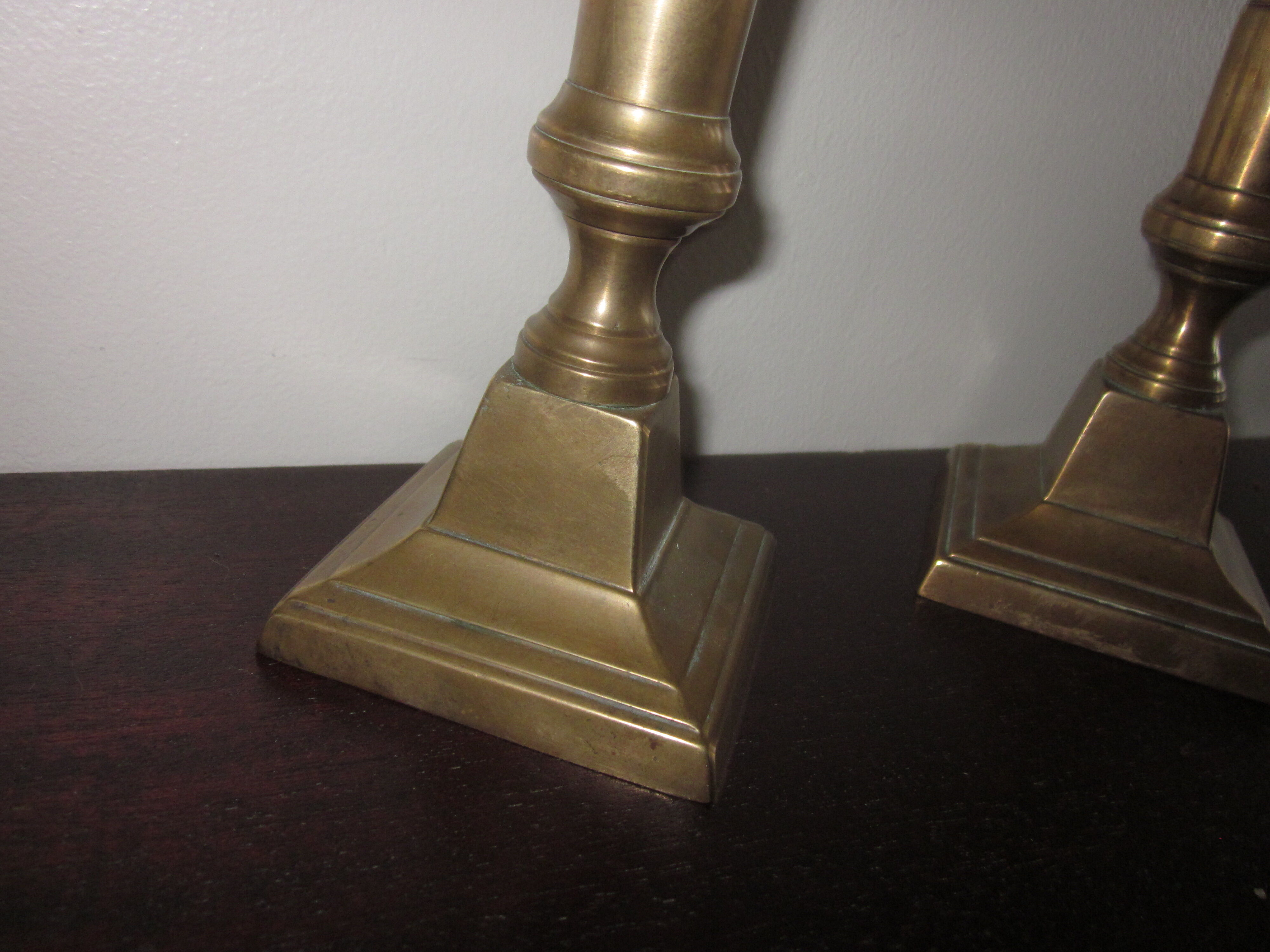 pair of old bronze candlesticks