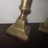 pair of old bronze candlesticks