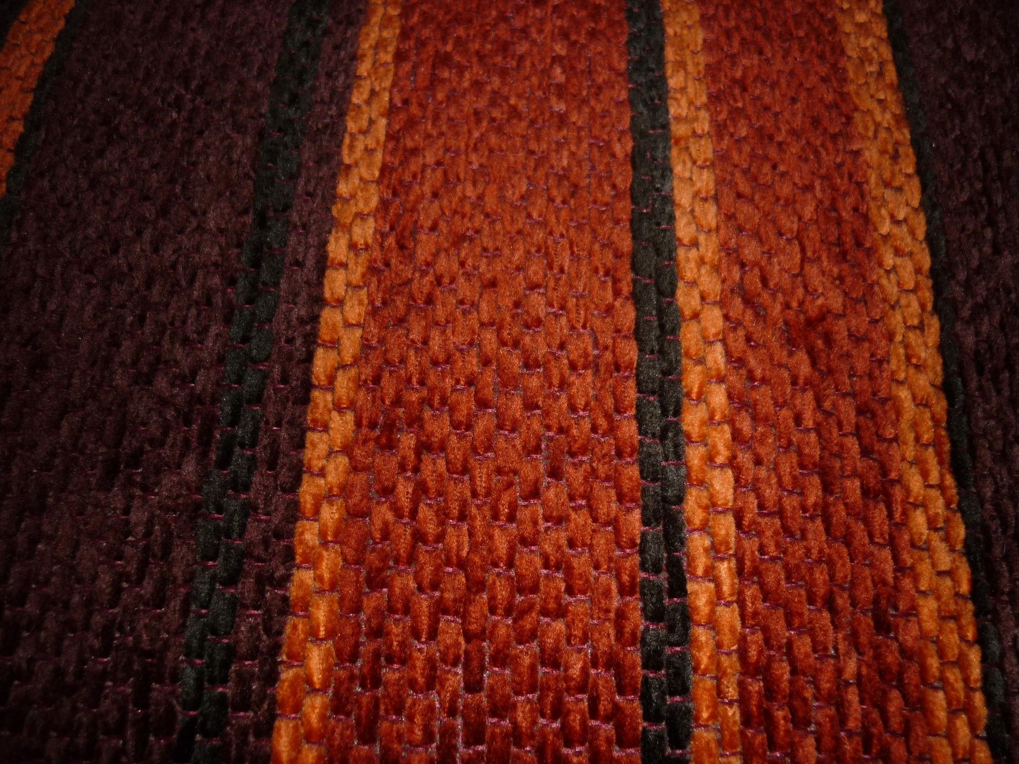 Large orange velvet cushion