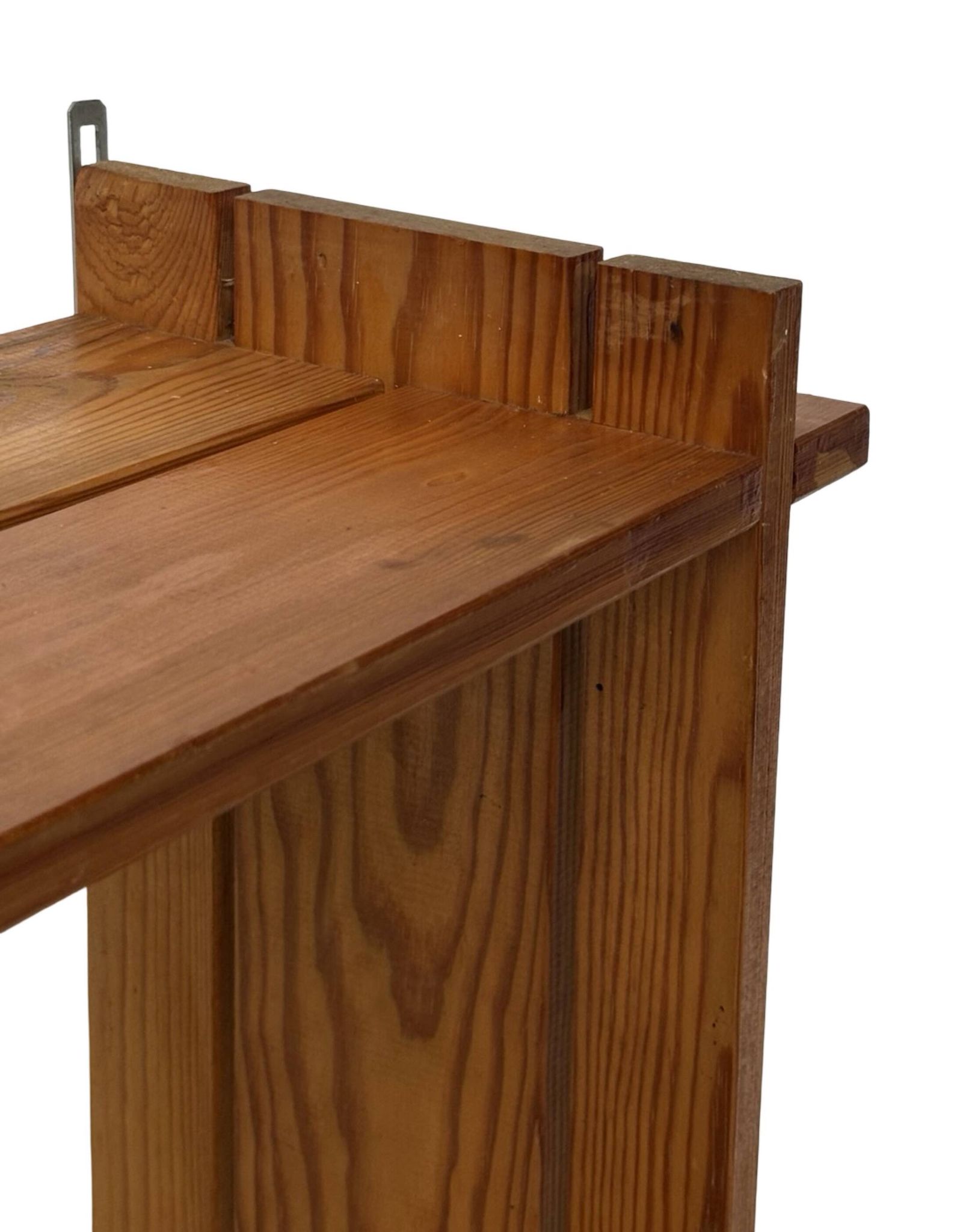 Vintage Wall shelf rack Pinewood wood 70s design