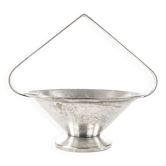Sucrier Art Déco, en laiton argenté, Pologne, années 1930