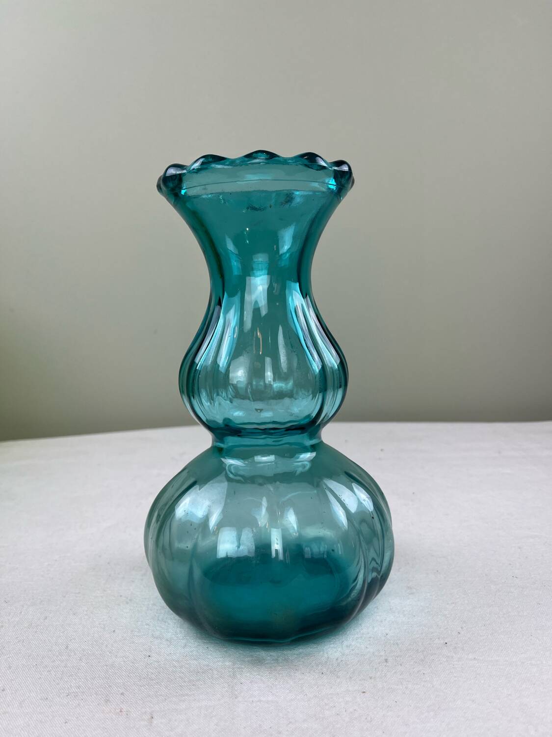 Vintage lagoon blue vase