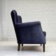 1960s, Danish 2-seater sofa, original blue furniture velour, beech wood.