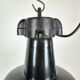 Industrial Black Enamel Factory Lamp with Cast Iron Top, 1960s