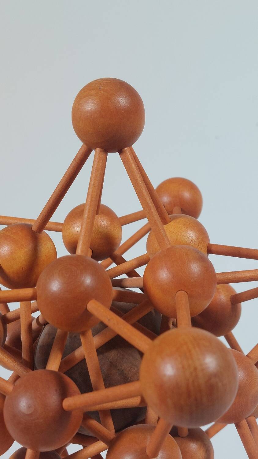 Vintage Mid Century wooden structural atomic model danish scandi