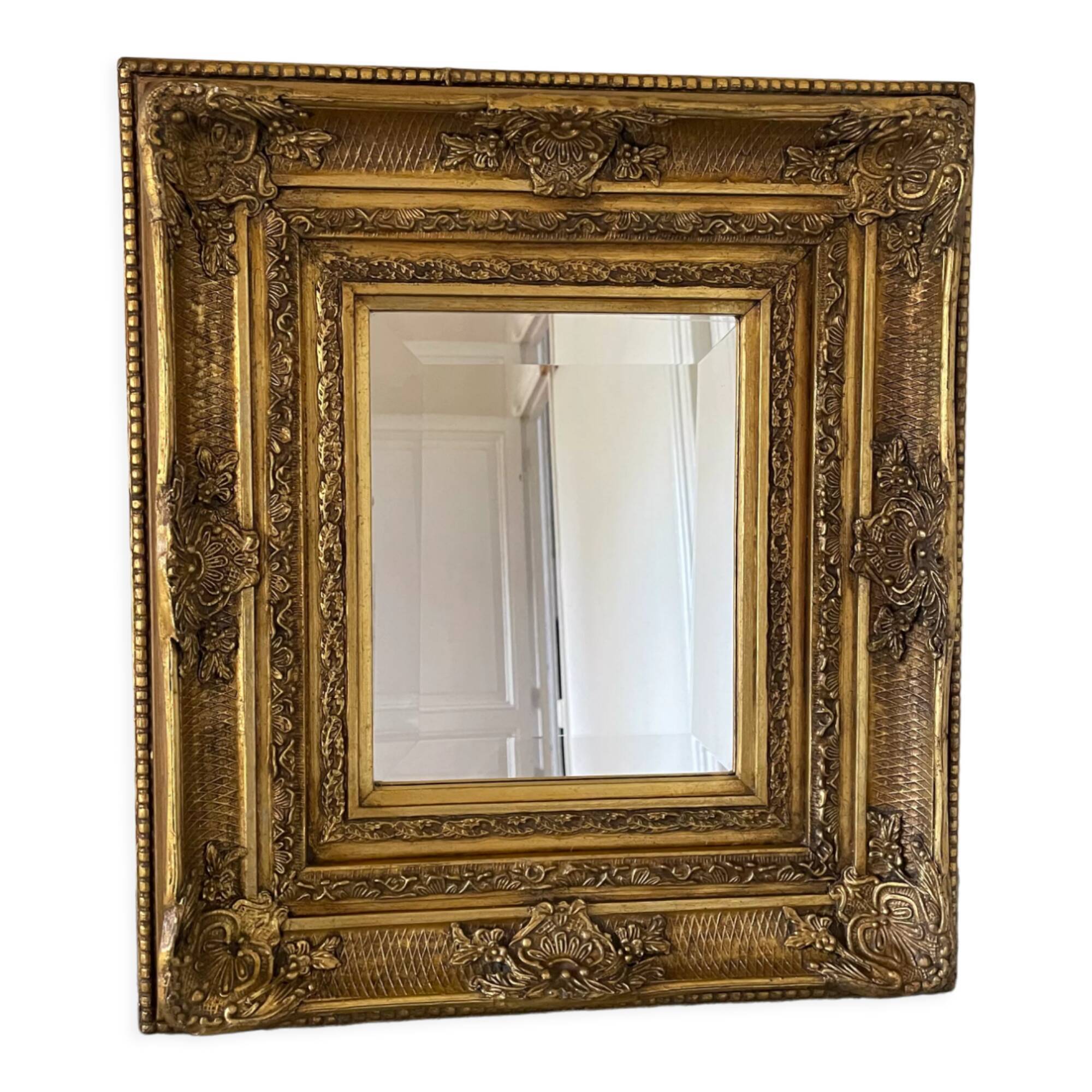 Gilded resin mirror Louis XV H47 X L42 style