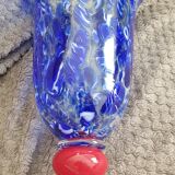 Superb Vintage Vase Piedouche Blue Molded