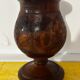 Vintage Turned and Carved Wooden Vase - Vine Decor H 28 cm