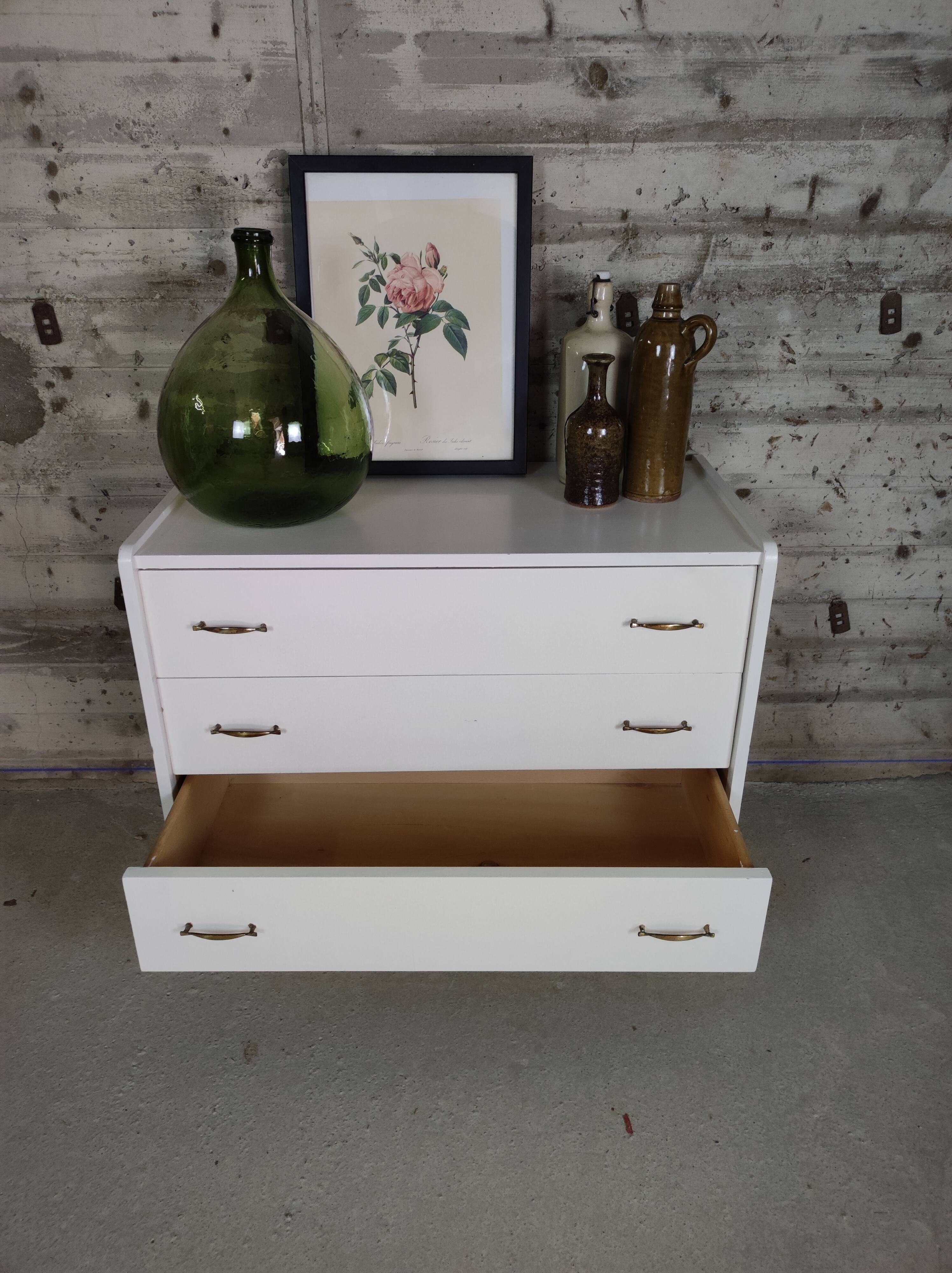 Commode vintage blanche