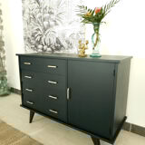 Dark green vintage chest of drawer