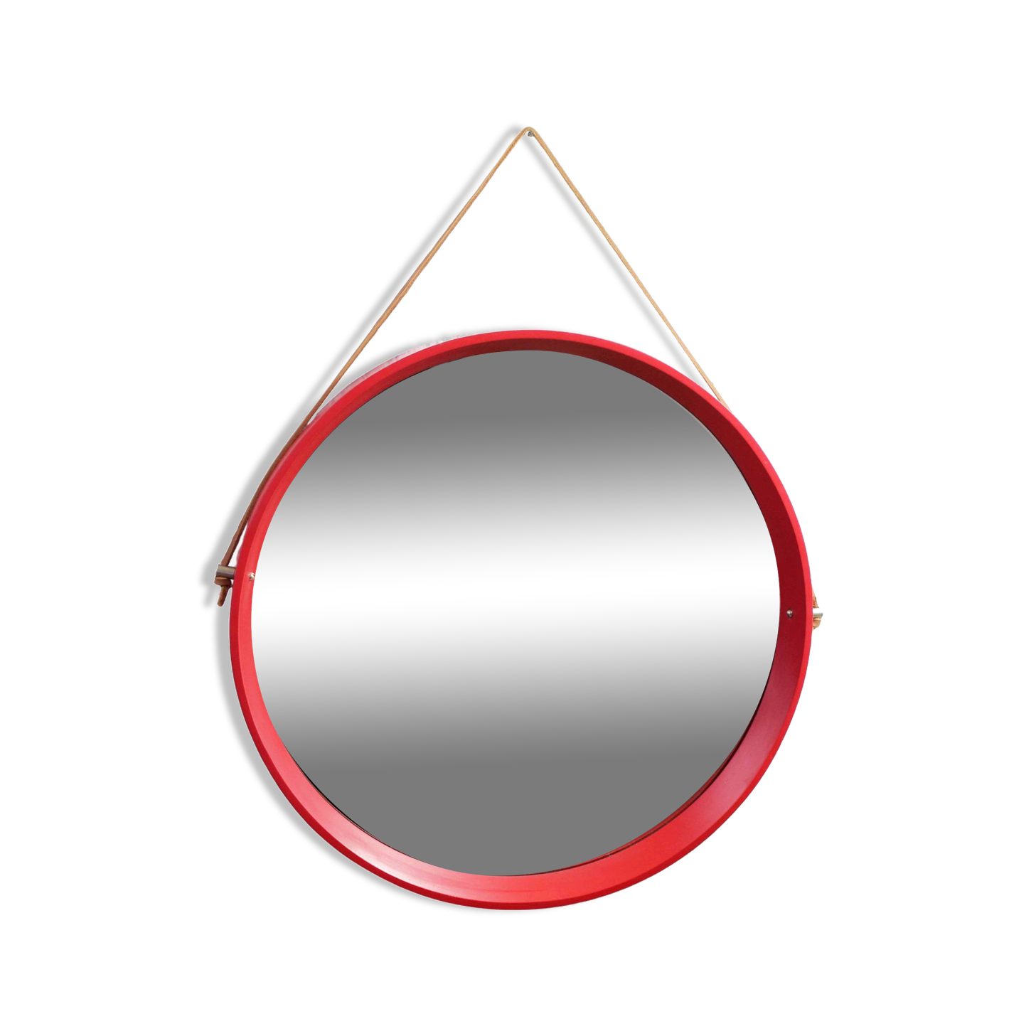 Miroir scandinave vintage rond 1970