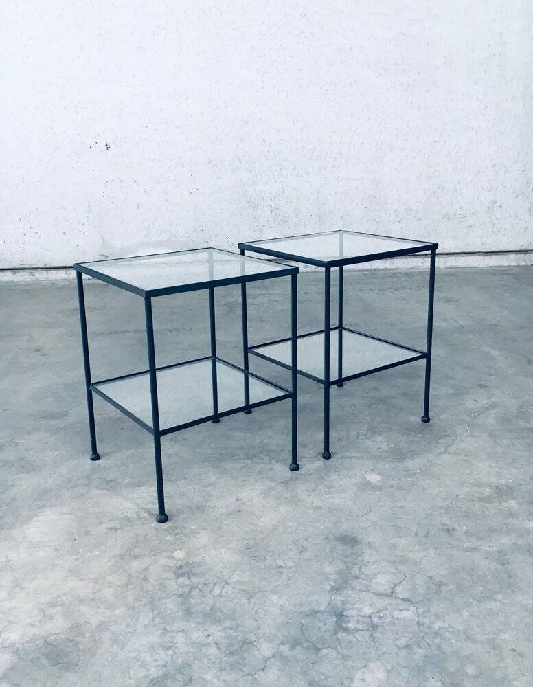 Minimalist Two-Tier Side Tables, Belgium, 1960s, Set of 2