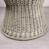 White rattan armchair and table