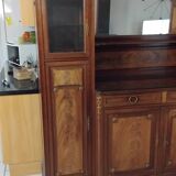 Ancien grand meuble cabinet louix xvi vitrine miroir