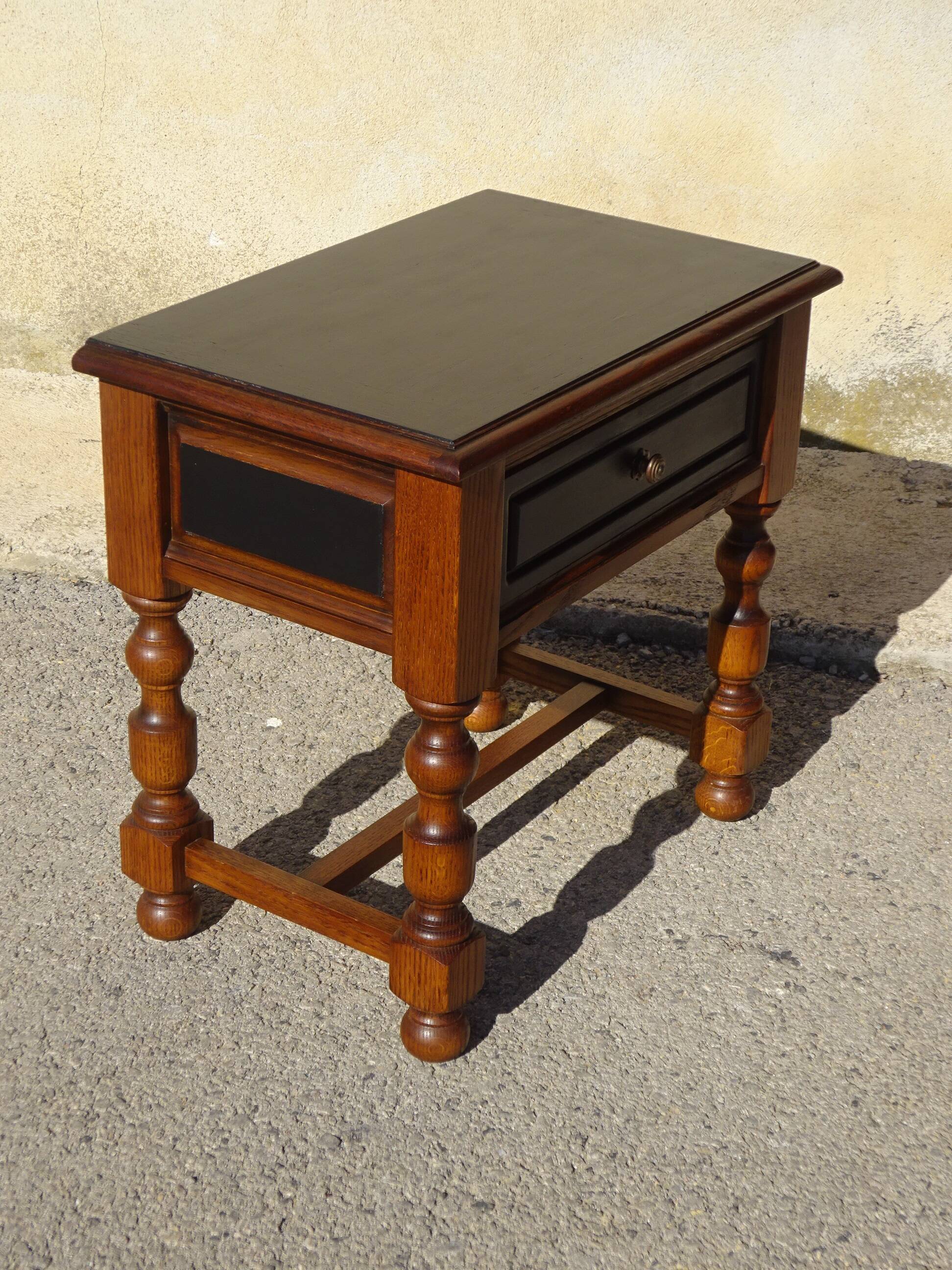 Rustic oak bedside table