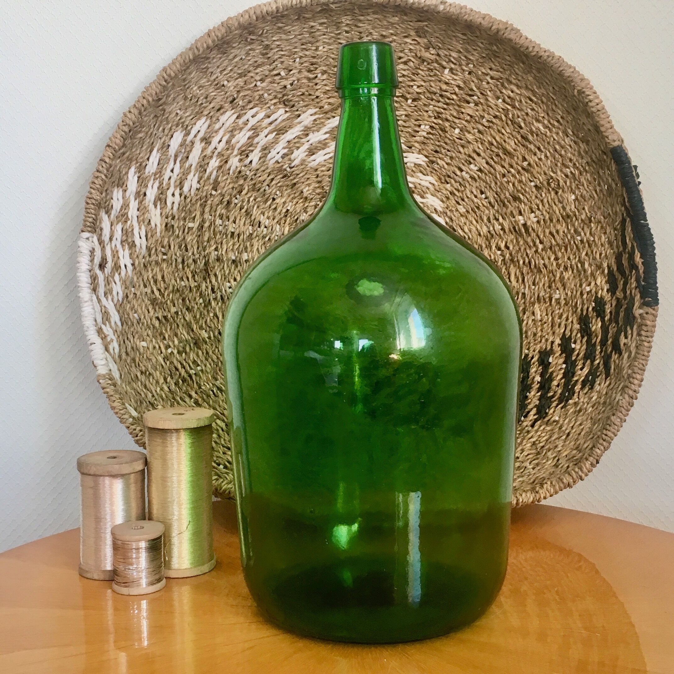 Dame jeanne vintage verte