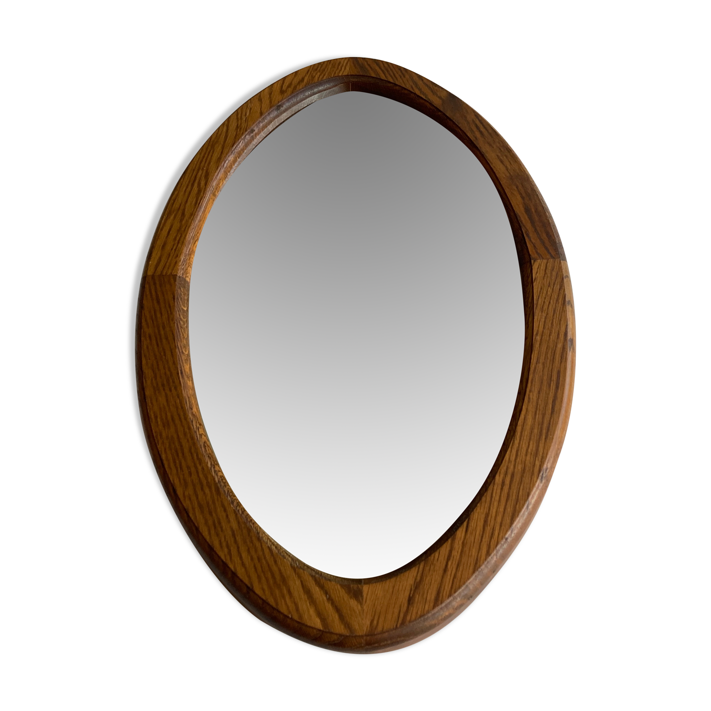 Danish oval teak mirror