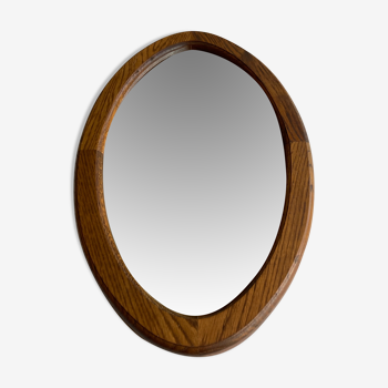 Danish oval teak mirror