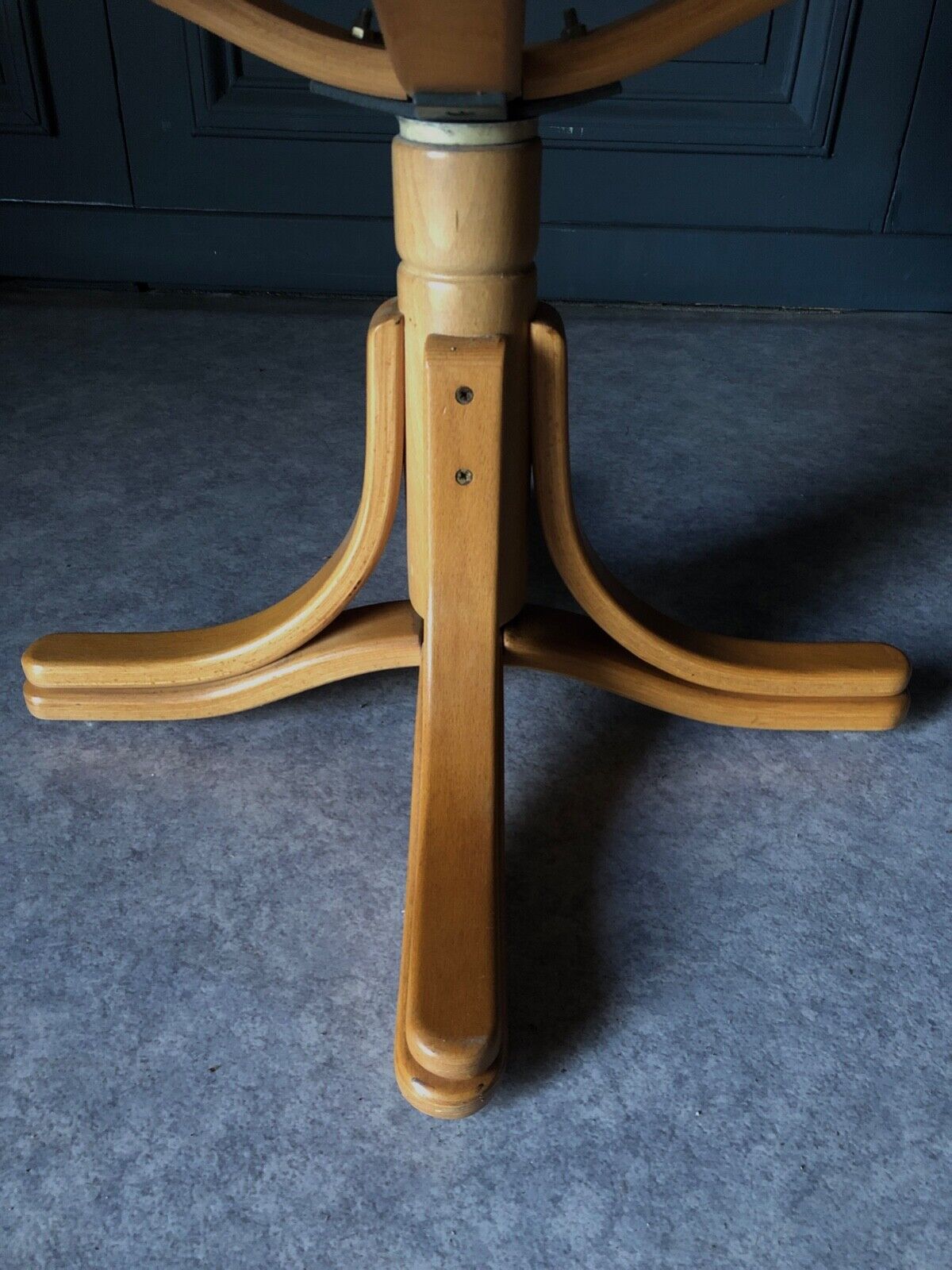Armchair american turning desk wood hanger chene clair 1960 cannage