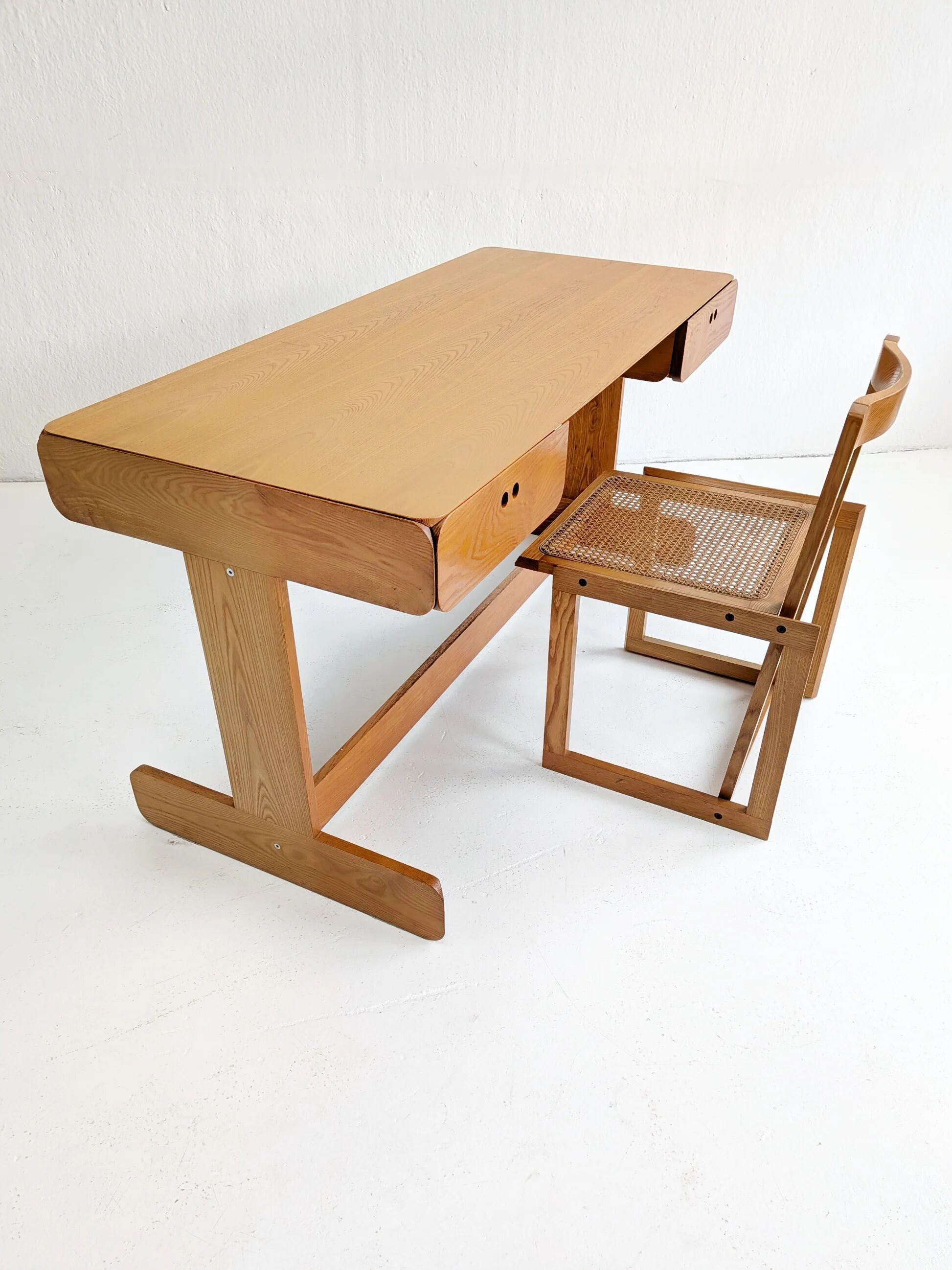 Midcentury desk & matching armchair by Derk Jan De Vries 1970s