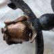 Brutalist Antique Wrought Iron Chandelier Floral Naturalist Candle Holder
