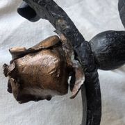 Brutalist Antique Wrought Iron Chandelier Floral Naturalist Candle Holder