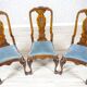Vintage English Walnut Chairs, 1920s, Set of 3