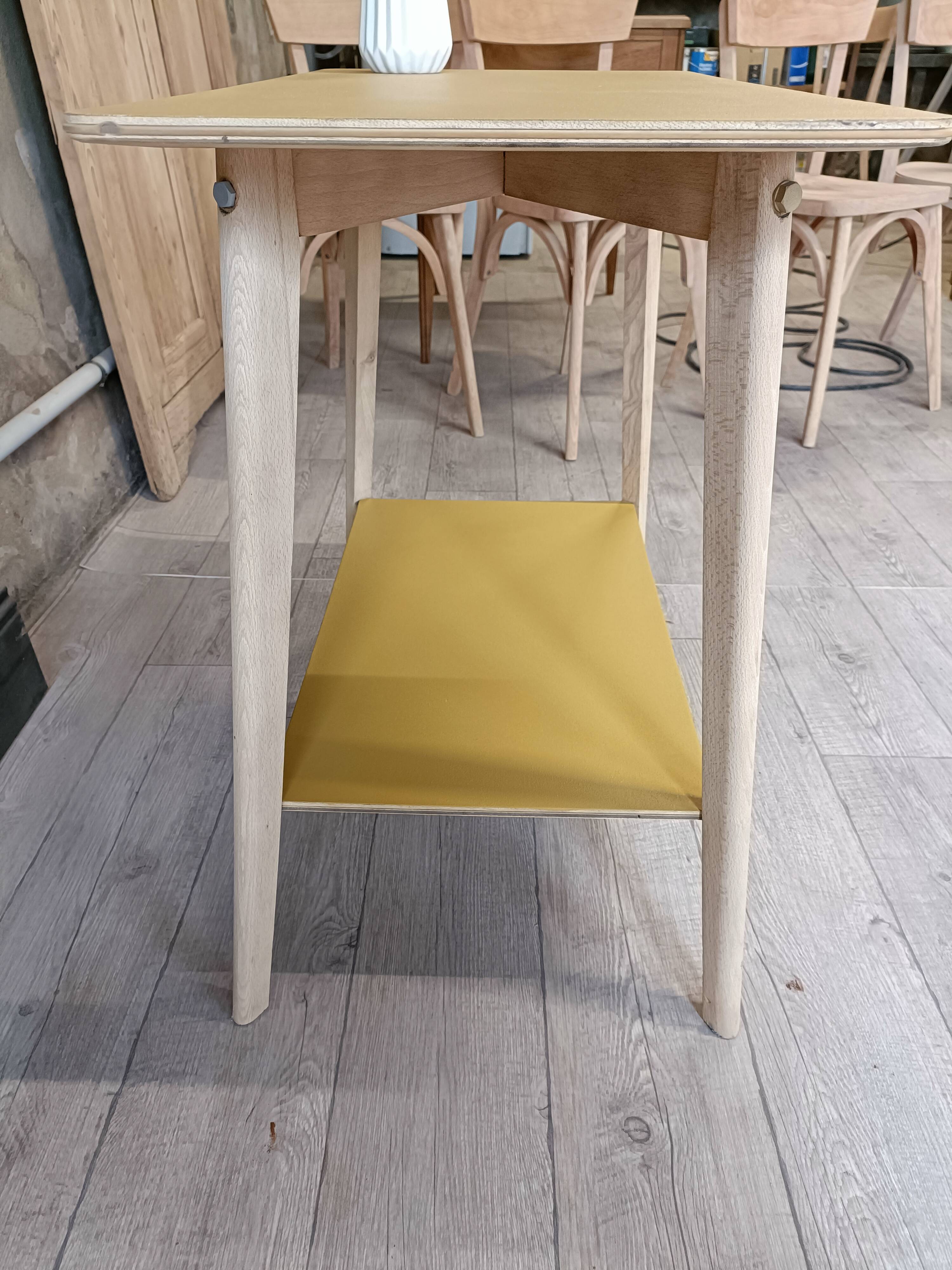 Vintage side table with compass legs