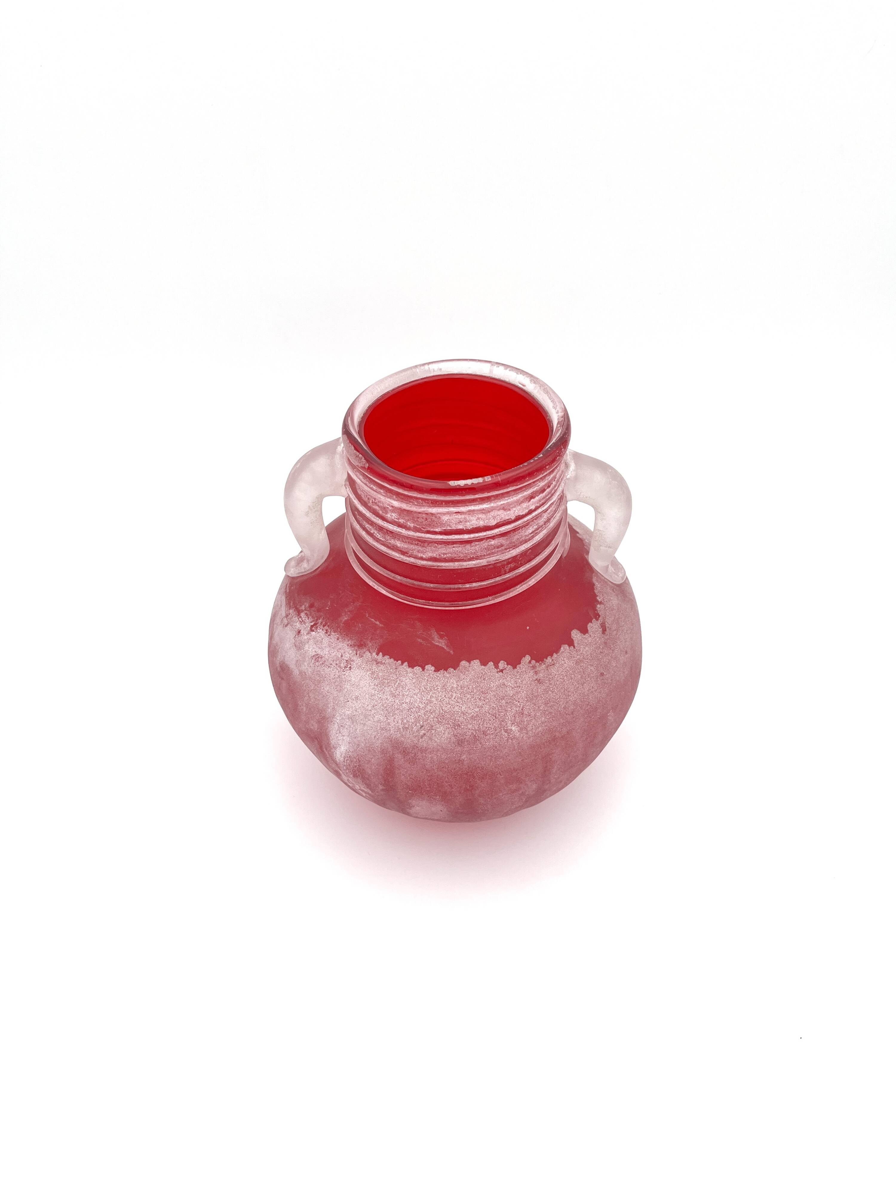 Amphora Vase "Excavation" Glass Bisazza (Collaboration Segu so) Murano 1993