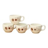 Set de 4 tasses à café Sarreguemines Les Chardons, années 70