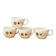 Set of 4 Sarreguemines Les Chardons coffee cups, 1970s