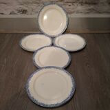 Series of 5 plates in Sarreguemines earthenware model Fontages