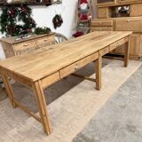 Antique solid oak craft table with drawers
